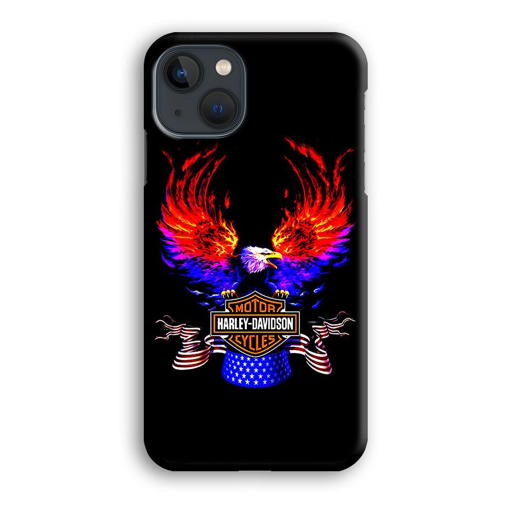 Harley Eagle Fire iPhone 13 Case-Plastic / Full Wrap (3D Case)-Xtracase