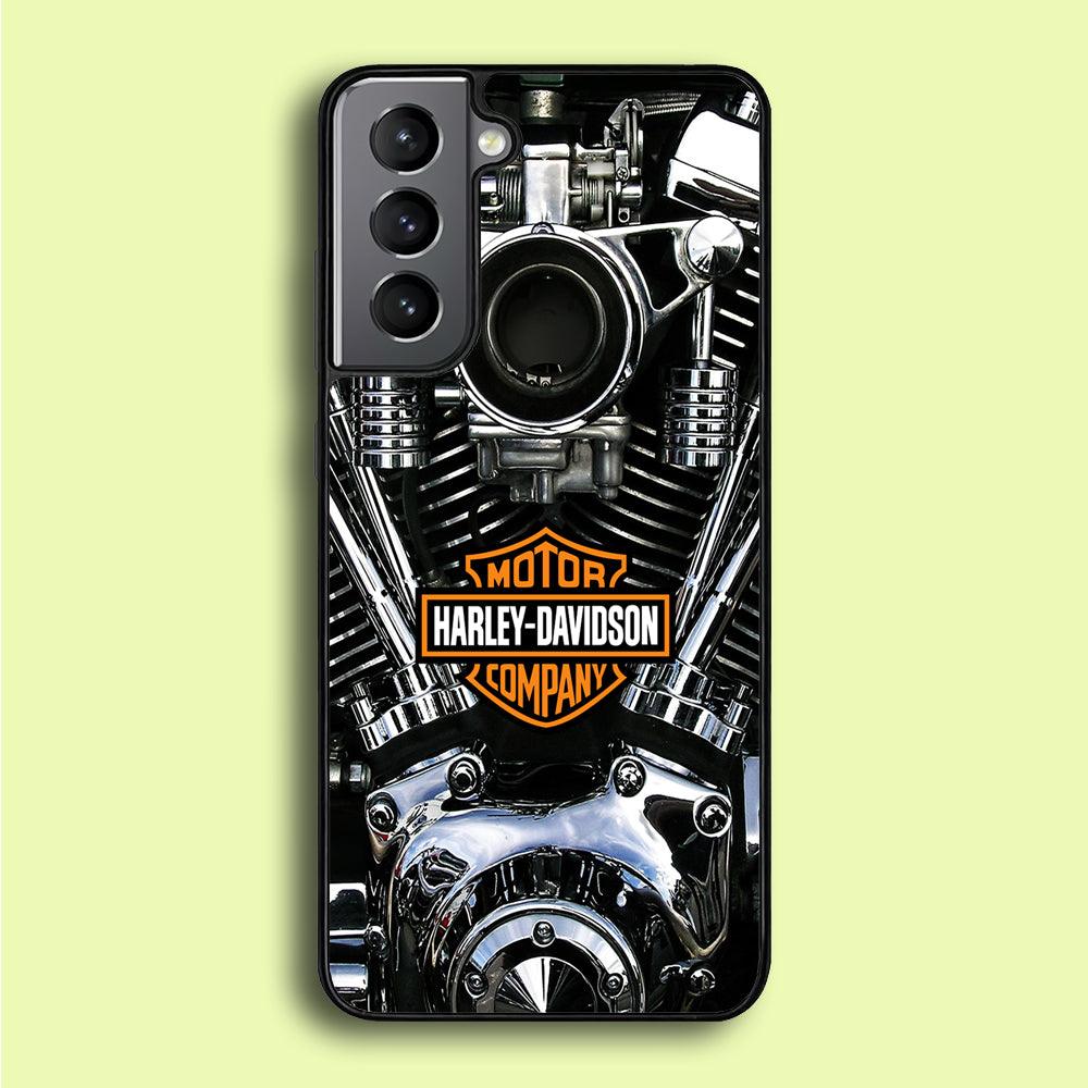 Harley Engine Motif Samsung Galaxy S21 Plus Case-Rubber / Black (2D Case)-Xtracase