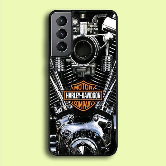 Harley Engine Motif Samsung Galaxy S21 Plus Case-Rubber / Black (2D Case)-Xtracase