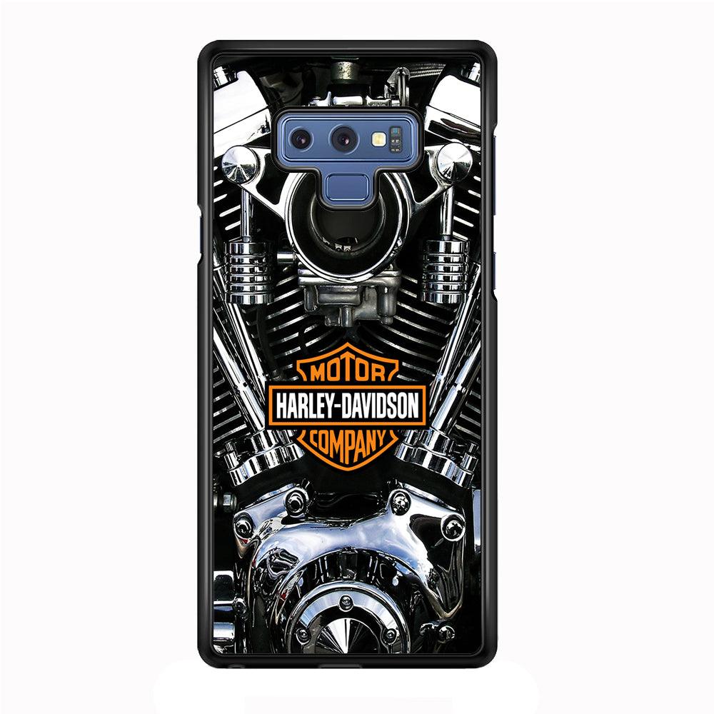 Harley Engine Motif Samsung Galaxy Note 9 Case-Rubber / Black (2D Case)-Xtracase