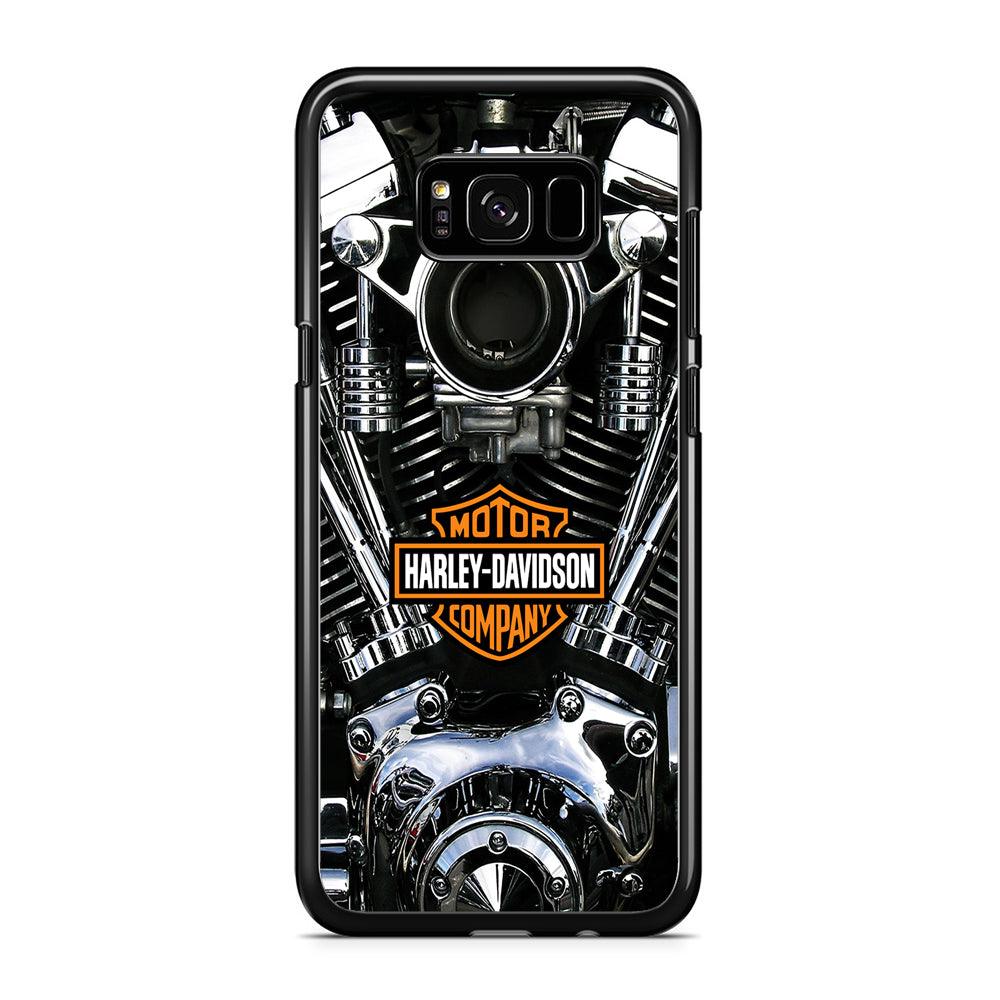 Harley Engine Motif Samsung Galaxy S8 Case-Rubber / Black (2D Case)-Xtracase