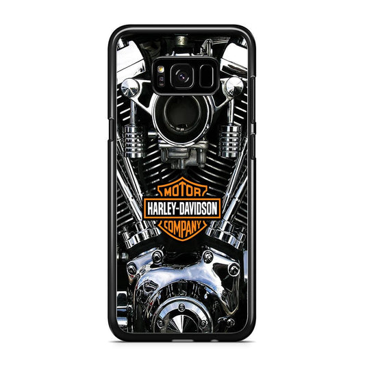 Harley Engine Motif Samsung Galaxy S8 Case-Rubber / Black (2D Case)-Xtracase