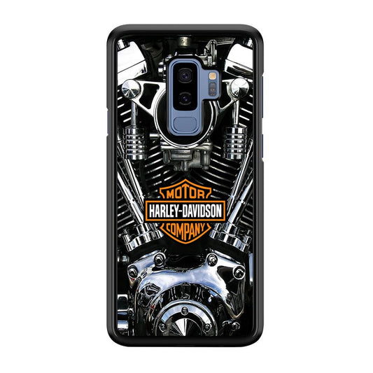 Harley Engine Motif Samsung Galaxy S9 Plus Case-Rubber / Black (2D Case)-Xtracase