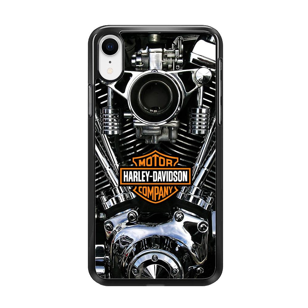Harley Engine Motif iPhone XR Case-Rubber / Black (2D Case)-Xtracase