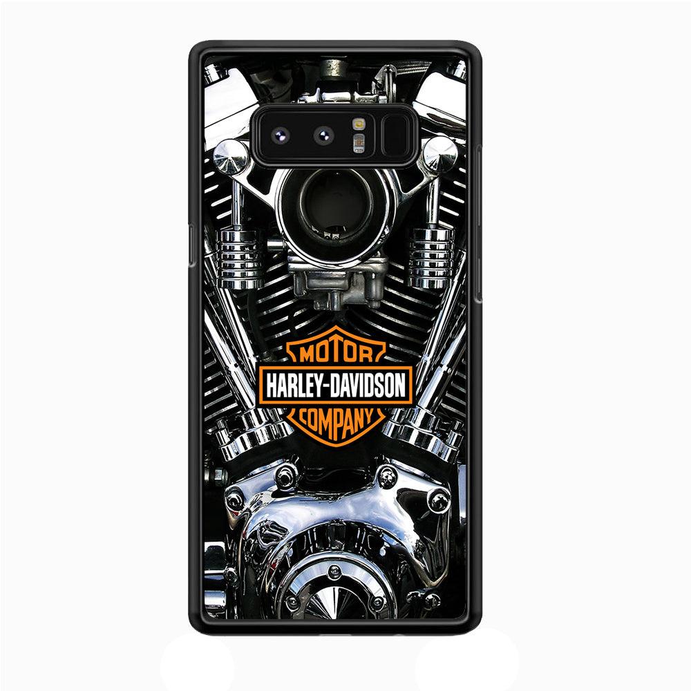 Harley Engine Motif Samsung Galaxy Note 8 Case-Rubber / Black (2D Case)-Xtracase