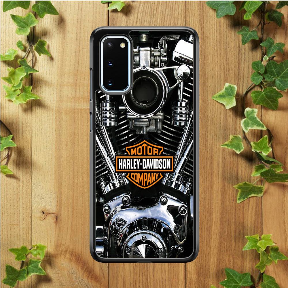 Harley Engine Motif Samsung Galaxy S20 Case-Rubber / Black (2D Case)-Xtracase
