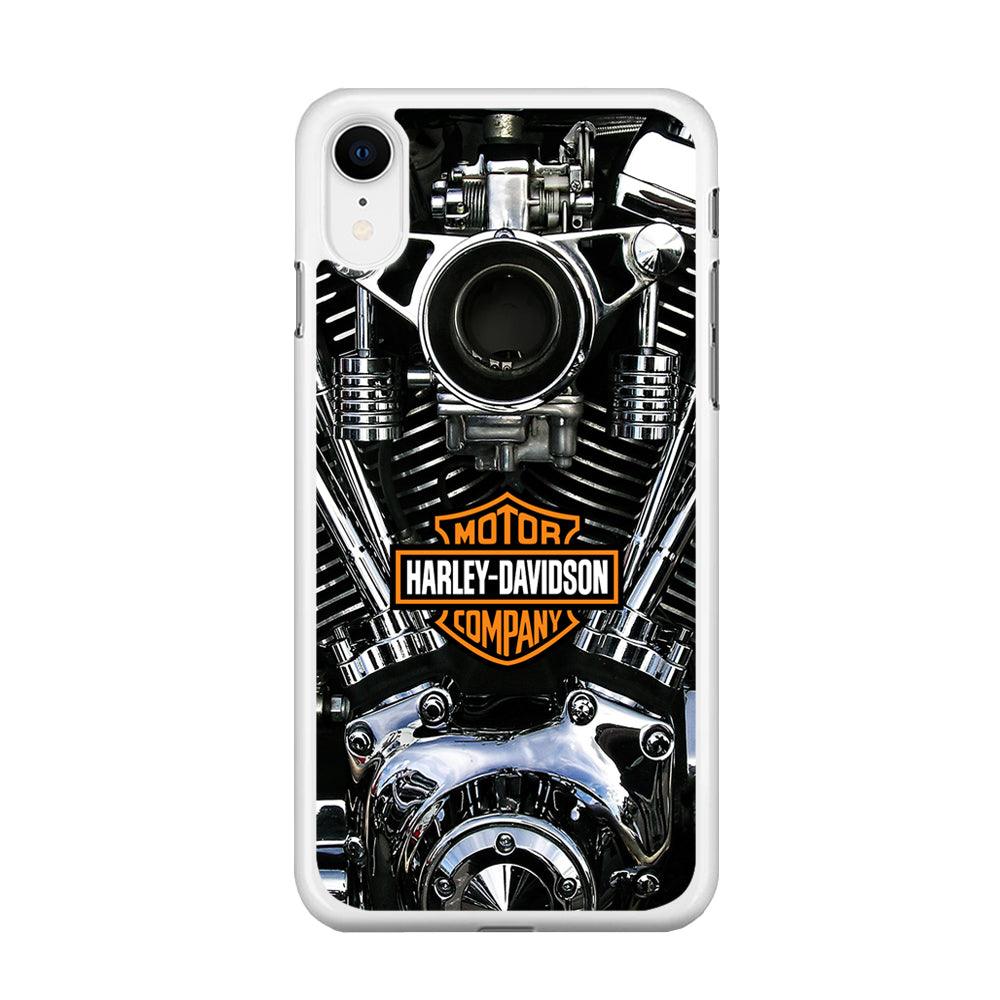 Harley Engine Motif iPhone XR Case-Rubber / White (2D Case)-Xtracase