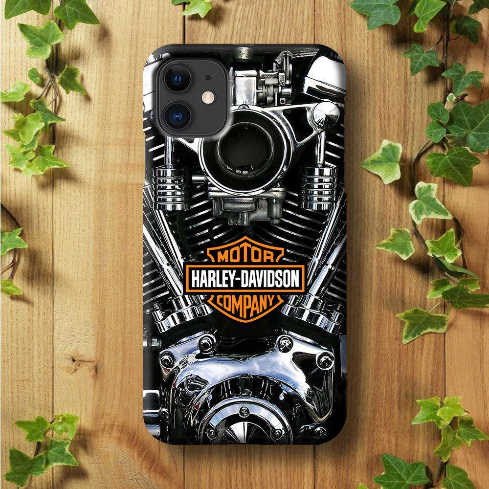 Harley Engine Motif iPhone 11 Case-Plastic / Full Wrap (3D Case)-Xtracase
