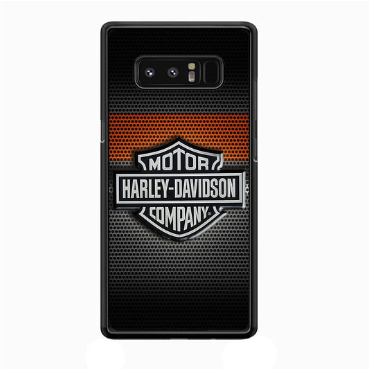 Harley Silver Motif Samsung Galaxy Note 8 Case-Rubber / White (2D Case)-Xtracase