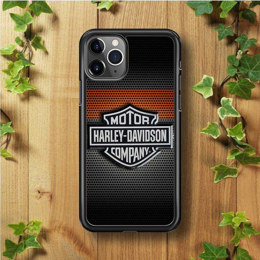 Harley Silver Motif iPhone 11 Pro Max Case-Rubber / Black (2D Case)-Xtracase