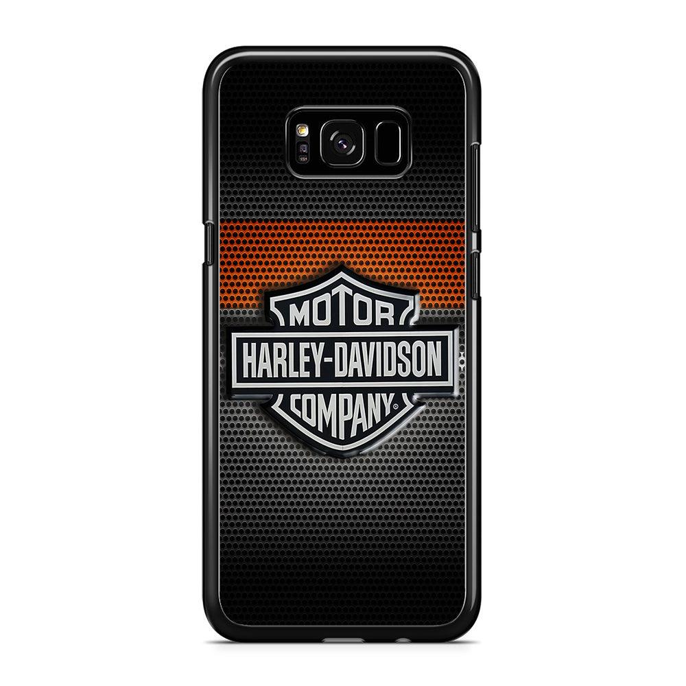 Harley Silver Motif Samsung Galaxy S8 Case-Rubber / Black (2D Case)-Xtracase