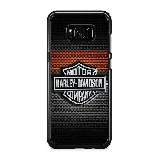 Harley Silver Motif Samsung Galaxy S8 Case-Rubber / Black (2D Case)-Xtracase