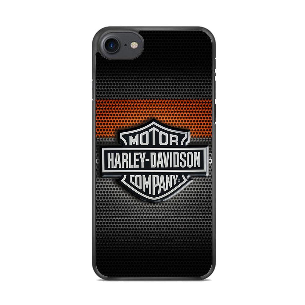 Harley Silver Motif iPhone 8 Case-Rubber / Black (2D Case)-Xtracase