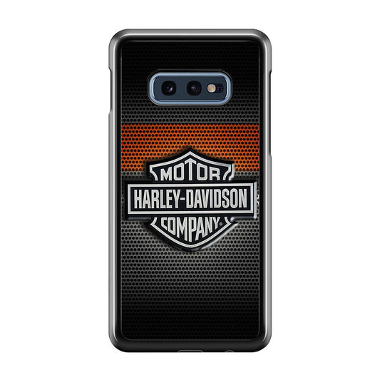 Harley Silver Motif Samsung Galaxy S10E Case-Rubber / White (2D Case)-Xtracase