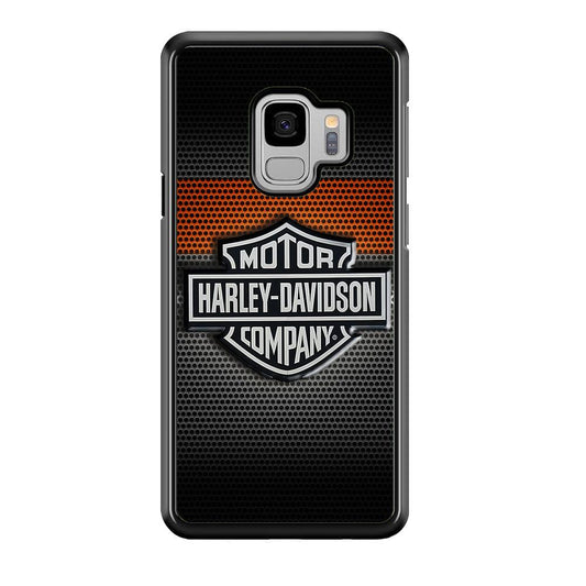 Harley Silver Motif Samsung Galaxy S9 Case-Rubber / White (2D Case)-Xtracase