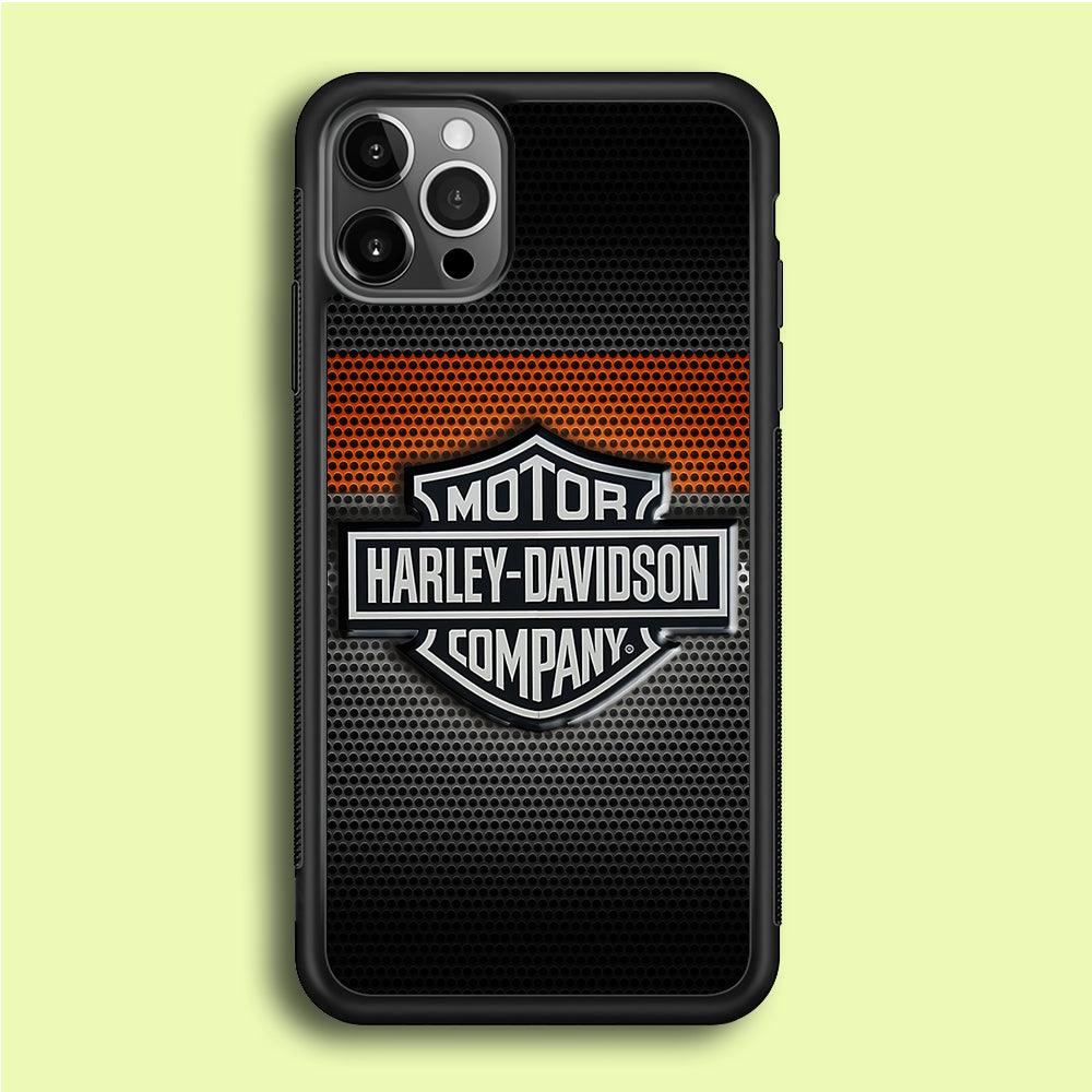 Harley Silver Motif iPhone 12 Pro Max Case-Rubber / Black (2D Case)-Xtracase