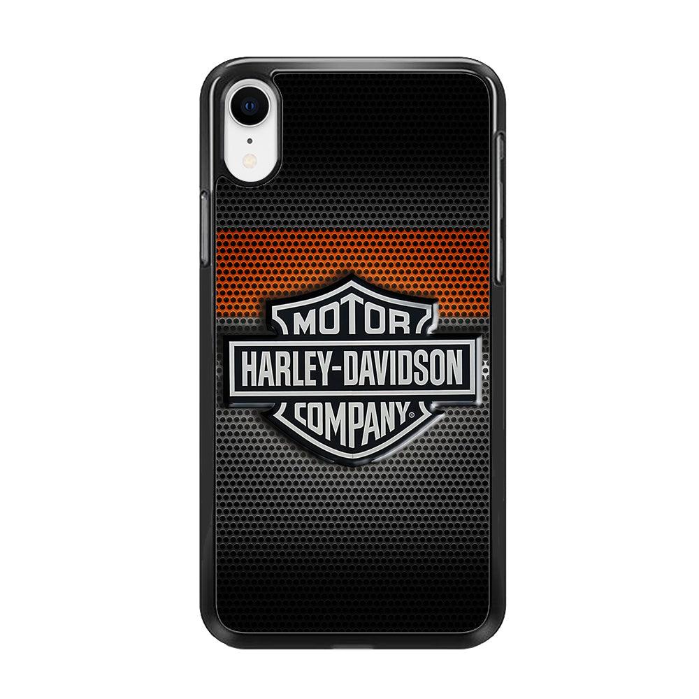 Harley Silver Motif iPhone XR Case-Rubber / Black (2D Case)-Xtracase