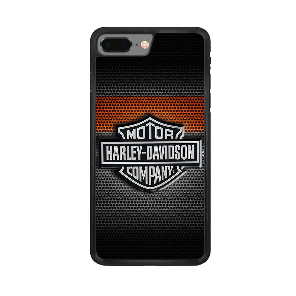 Harley Silver Motif iPhone 7 Plus Case-Rubber / Black (2D Case)-Xtracase