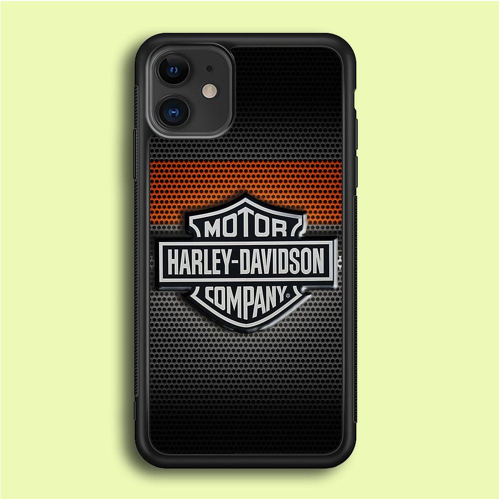 Harley Silver Motif iPhone 12 Case-Rubber / Black (2D Case)-Xtracase