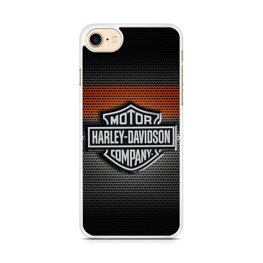 Harley Silver Motif iPhone 8 Case-Rubber / White (2D Case)-Xtracase