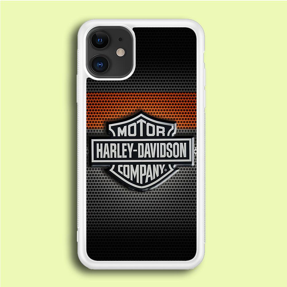 Harley Silver Motif iPhone 12 Mini Case-Rubber / White (2D Case)-Xtracase