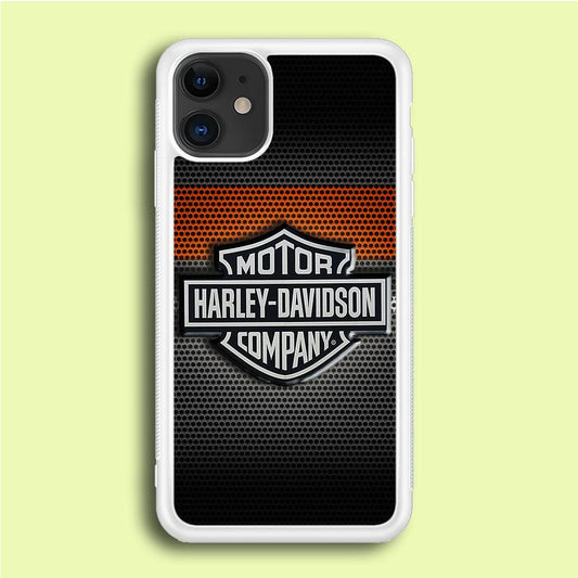 Harley Silver Motif iPhone 12 Mini Case-Rubber / White (2D Case)-Xtracase