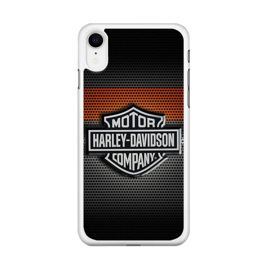 Harley Silver Motif iPhone XR Case-Rubber / White (2D Case)-Xtracase