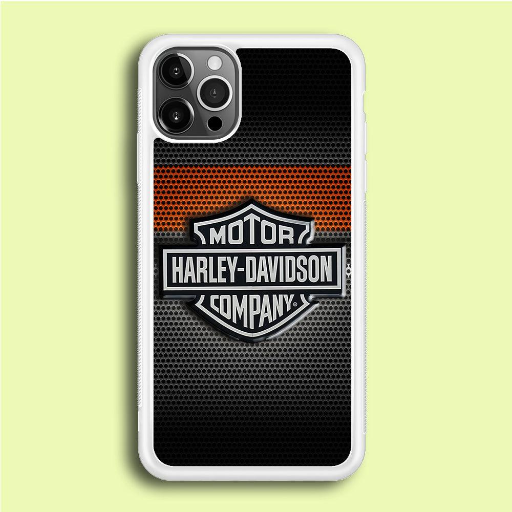 Harley Silver Motif iPhone 12 Pro Max Case-Rubber / White (2D Case)-Xtracase