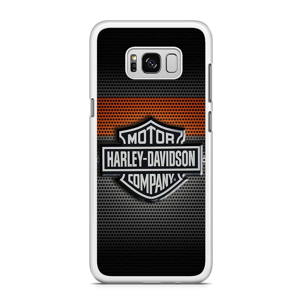 Harley Silver Motif Samsung Galaxy S8 Case-Rubber / White (2D Case)-Xtracase