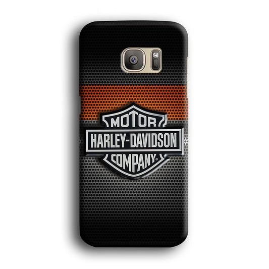 Harley Silver Motif Samsung Galaxy S7 Edge Case-Plastic / Full Wrap (3D Case)-Xtracase