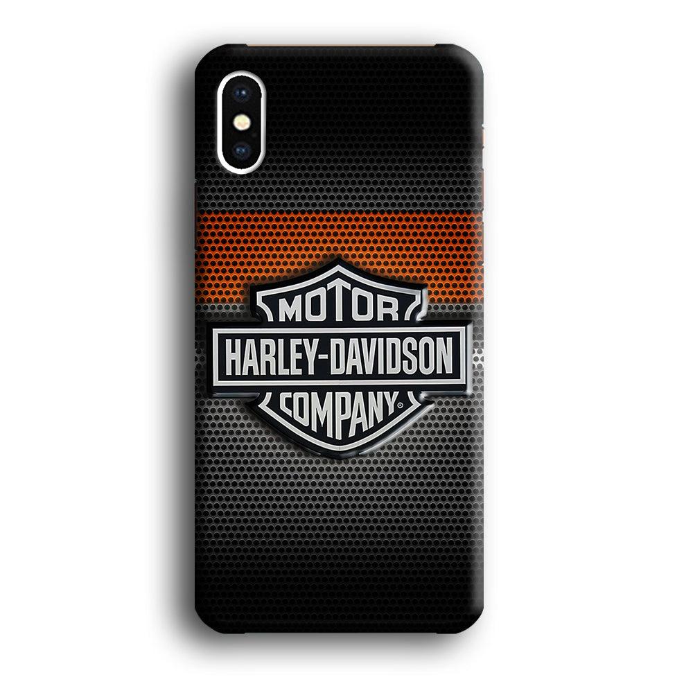 Harley Silver Motif iPhone Xs Case-Plastic / Full Wrap (3D Case)-Xtracase