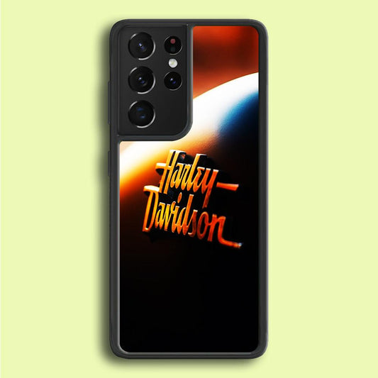 Harley Sunset Motif Samsung Galaxy S21 Ultra Case-Rubber / White (2D Case)-Xtracase