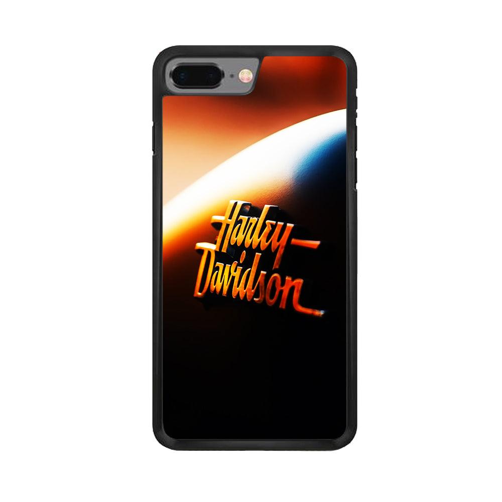 Harley Sunset Motif iPhone 8 Plus Case-Rubber / Black (2D Case)-Xtracase