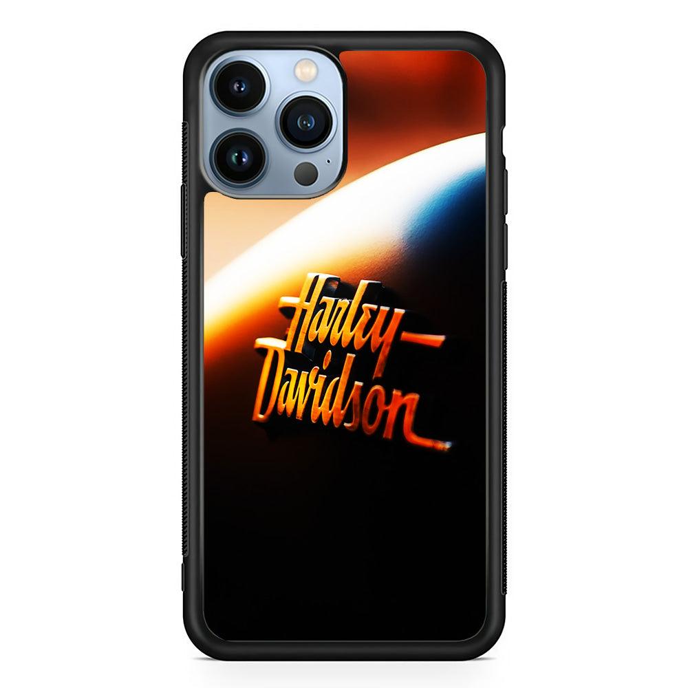 Harley Sunset Motif iPhone 13 Pro Max Case-Rubber / Black (2D Case)-Xtracase