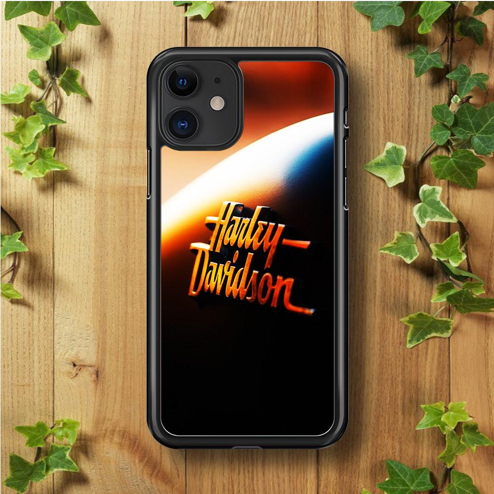 Harley Sunset Motif iPhone 11 Case-Rubber / Black (2D Case)-Xtracase