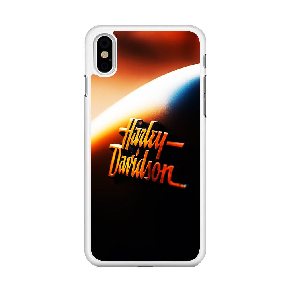 Harley Sunset Motif iPhone Xs Max Case-Rubber / White (2D Case)-Xtracase