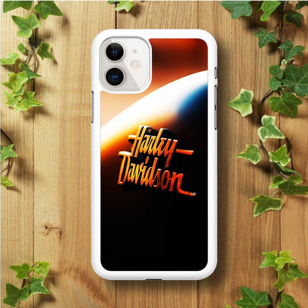 Harley Sunset Motif iPhone 11 Case-Rubber / White (2D Case)-Xtracase
