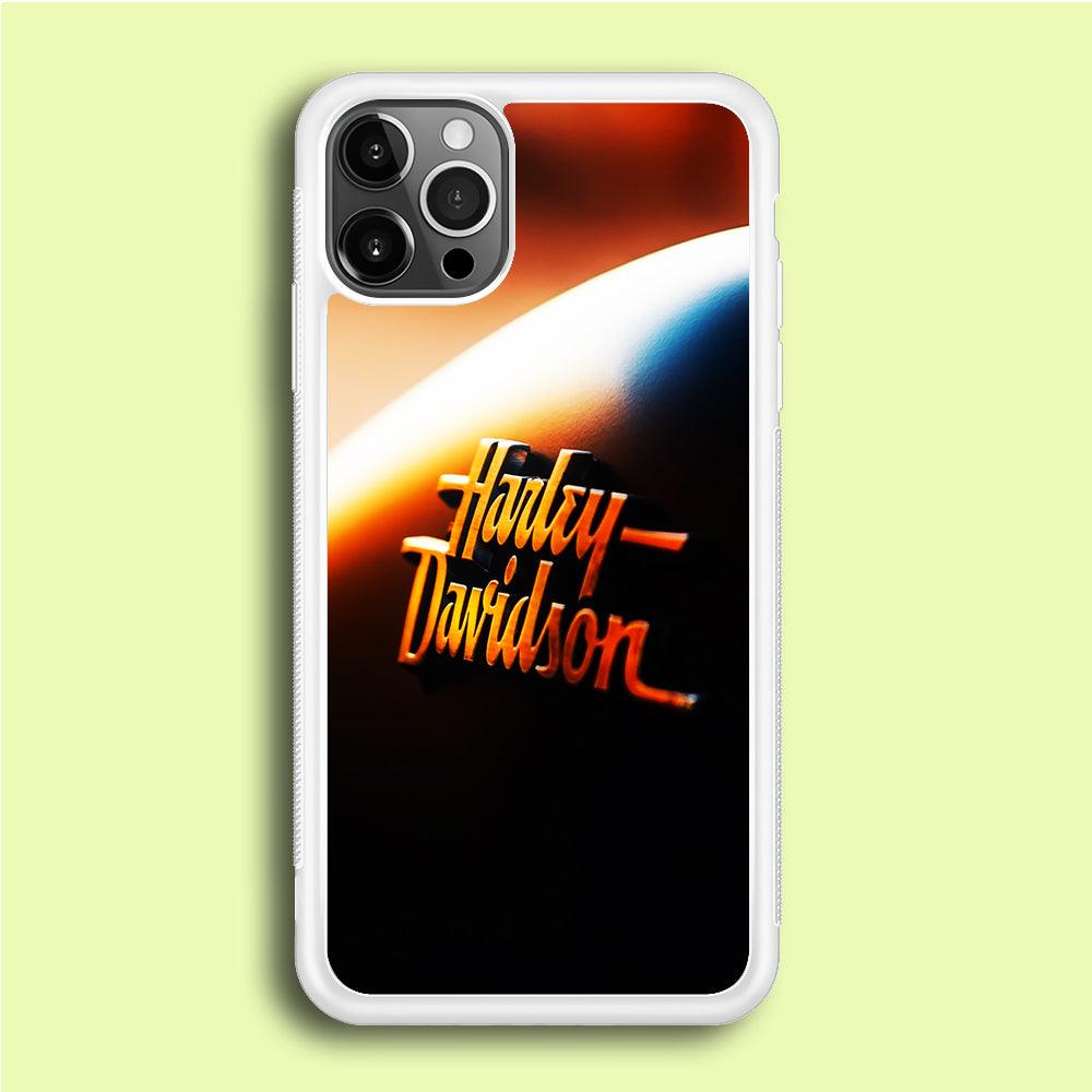 Harley Sunset Motif iPhone 12 Pro Max Case-Rubber / White (2D Case)-Xtracase