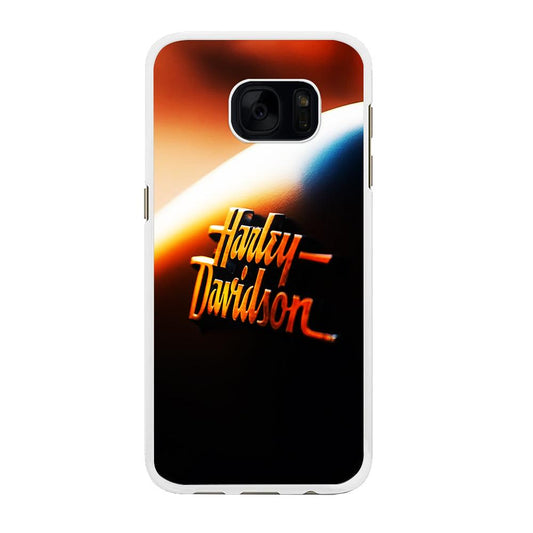 Harley Sunset Motif Samsung Galaxy S7 Edge Case-Rubber / White (2D Case)-Xtracase