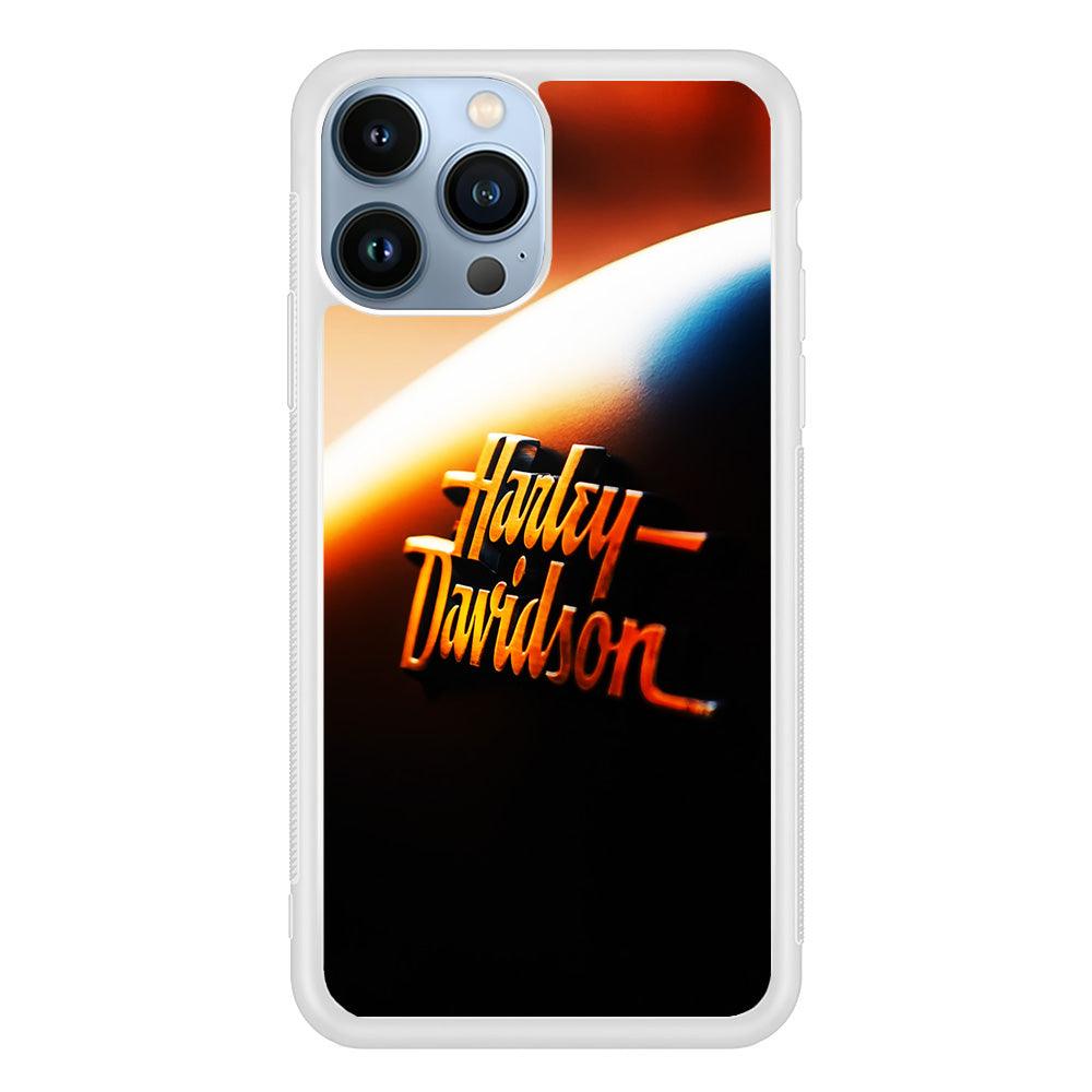 Harley Sunset Motif iPhone 13 Pro Case-Rubber / White (2D Case)-Xtracase