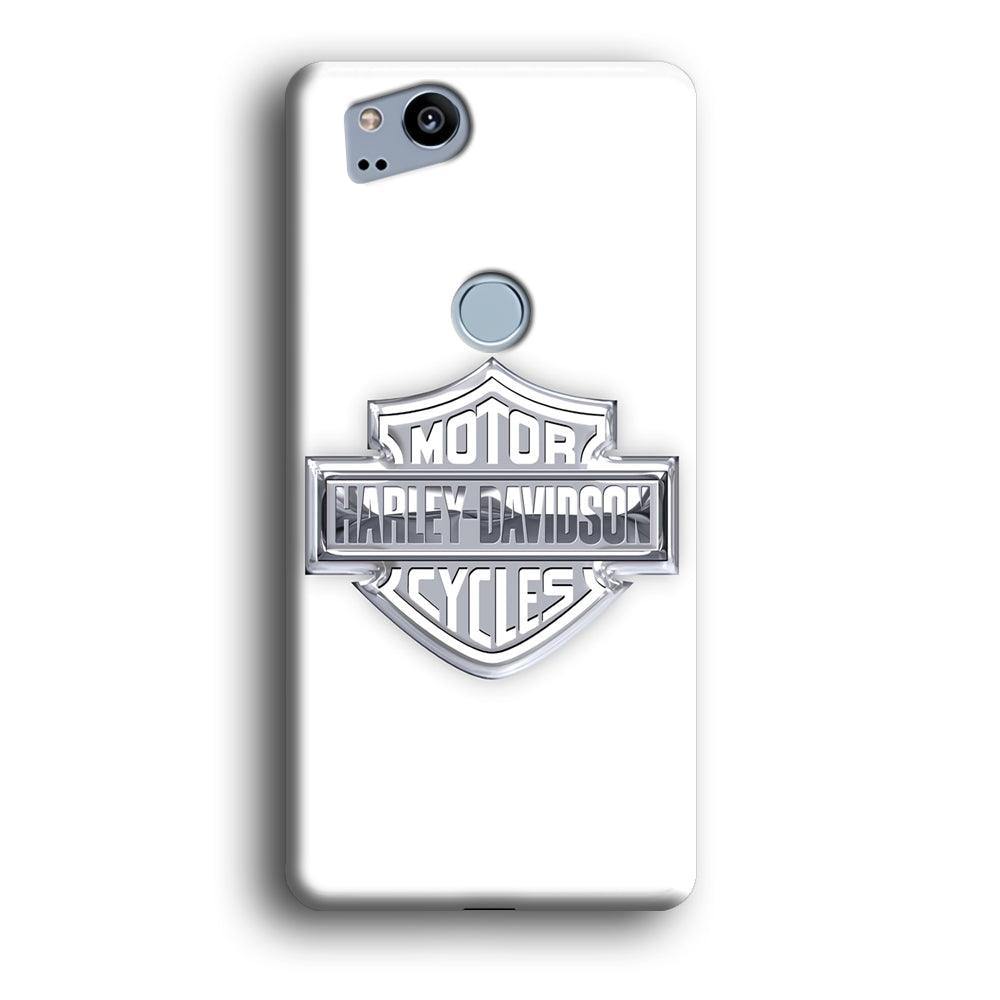 Harley Davidson Logo Silver Google Pixel 2 3D Case-Xtracase