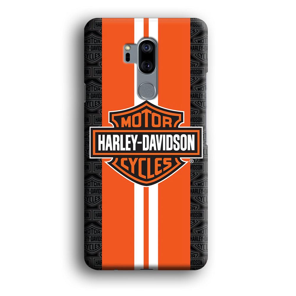 Harley Davidson White Striped Orange LG G7 ThinQ 3D Case-Xtracase