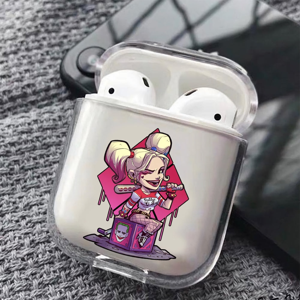 Harly Queen Mini Cartoon Hard Plastic Protective Clear Case Cover For Apple Airpods