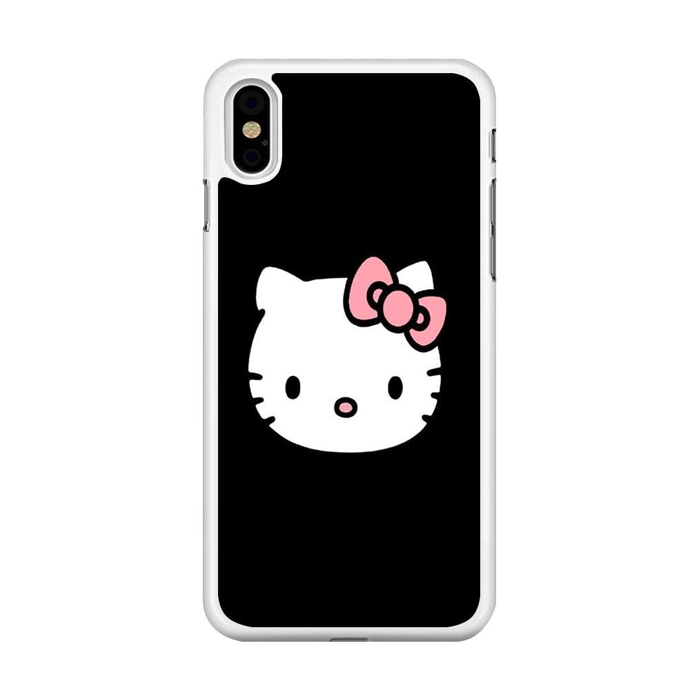Hello kitty iPhone X Case-Rubber / White (2D Case)-Xtracase