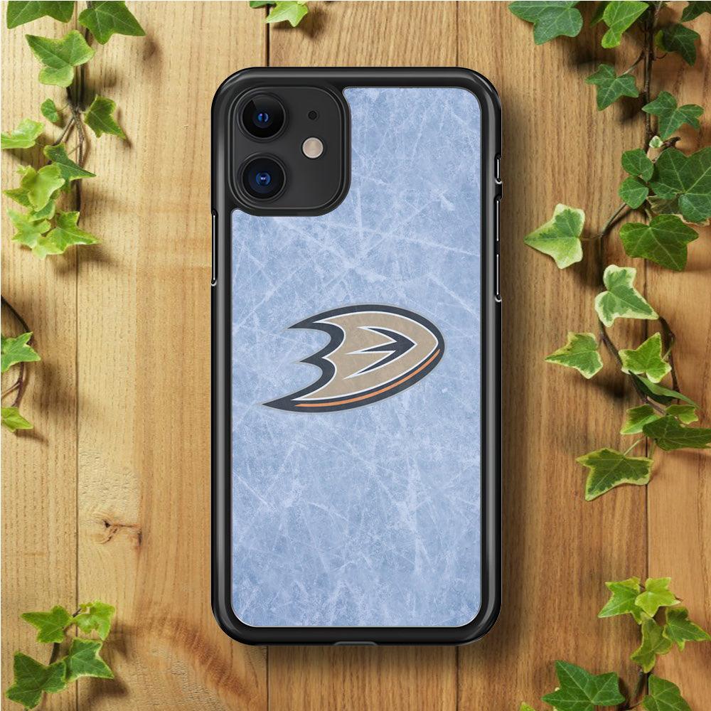 Hockey Anaheim Ducks NHL 001 iPhone 11 Case-Rubber / Black (2D Case)-Xtracase