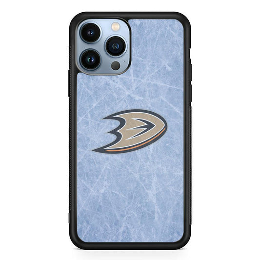 Hockey Anaheim Ducks NHL 001 iPhone 13 Pro Case-Rubber / Black (2D Case)-Xtracase