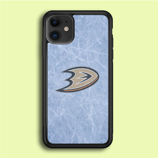 Hockey Anaheim Ducks NHL 001 iPhone 12 Case-Rubber / Black (2D Case)-Xtracase