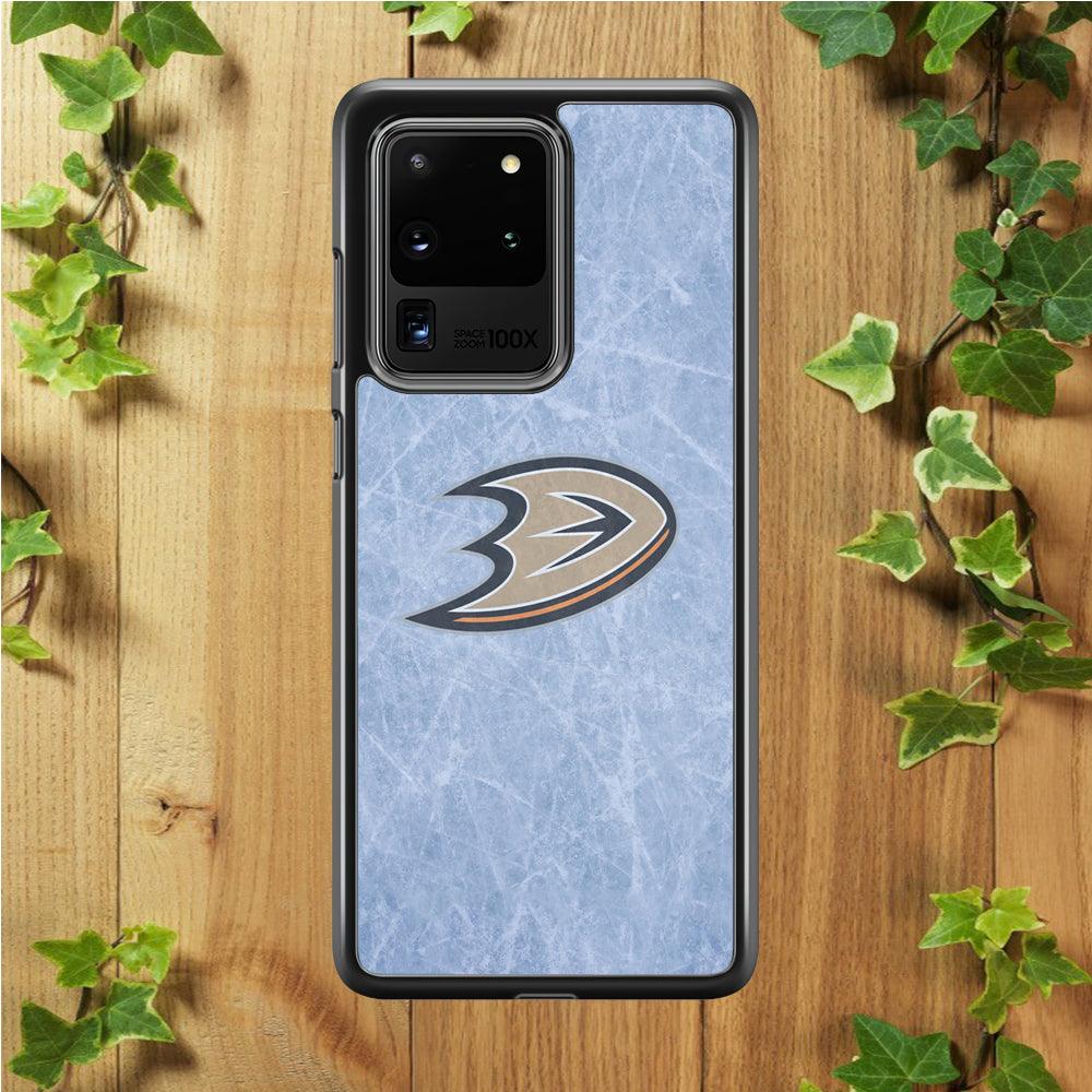 Hockey Anaheim Ducks NHL 001 Samsung Galaxy S20 Ultra Case-Rubber / Black (2D Case)-Xtracase
