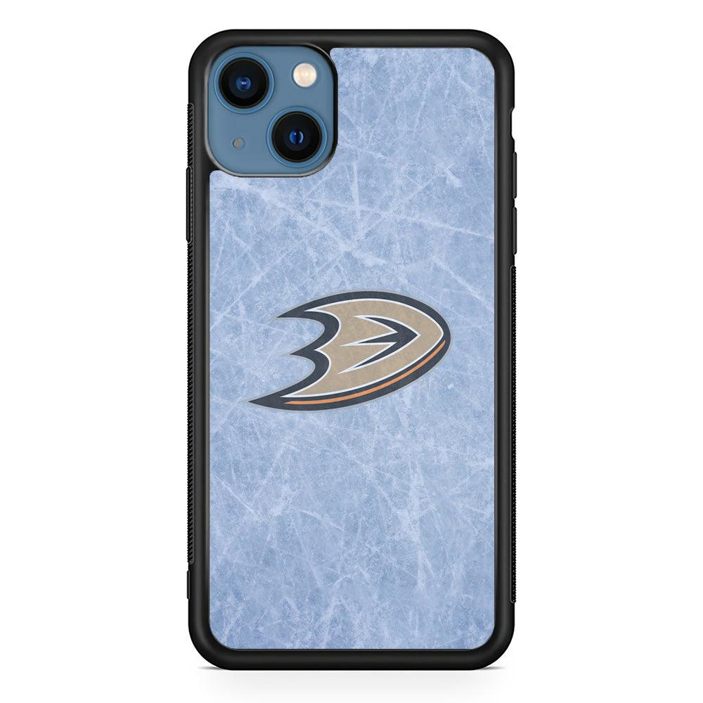 Hockey Anaheim Ducks NHL 001 iPhone 13 Mini Case-Rubber / Black (2D Case)-Xtracase