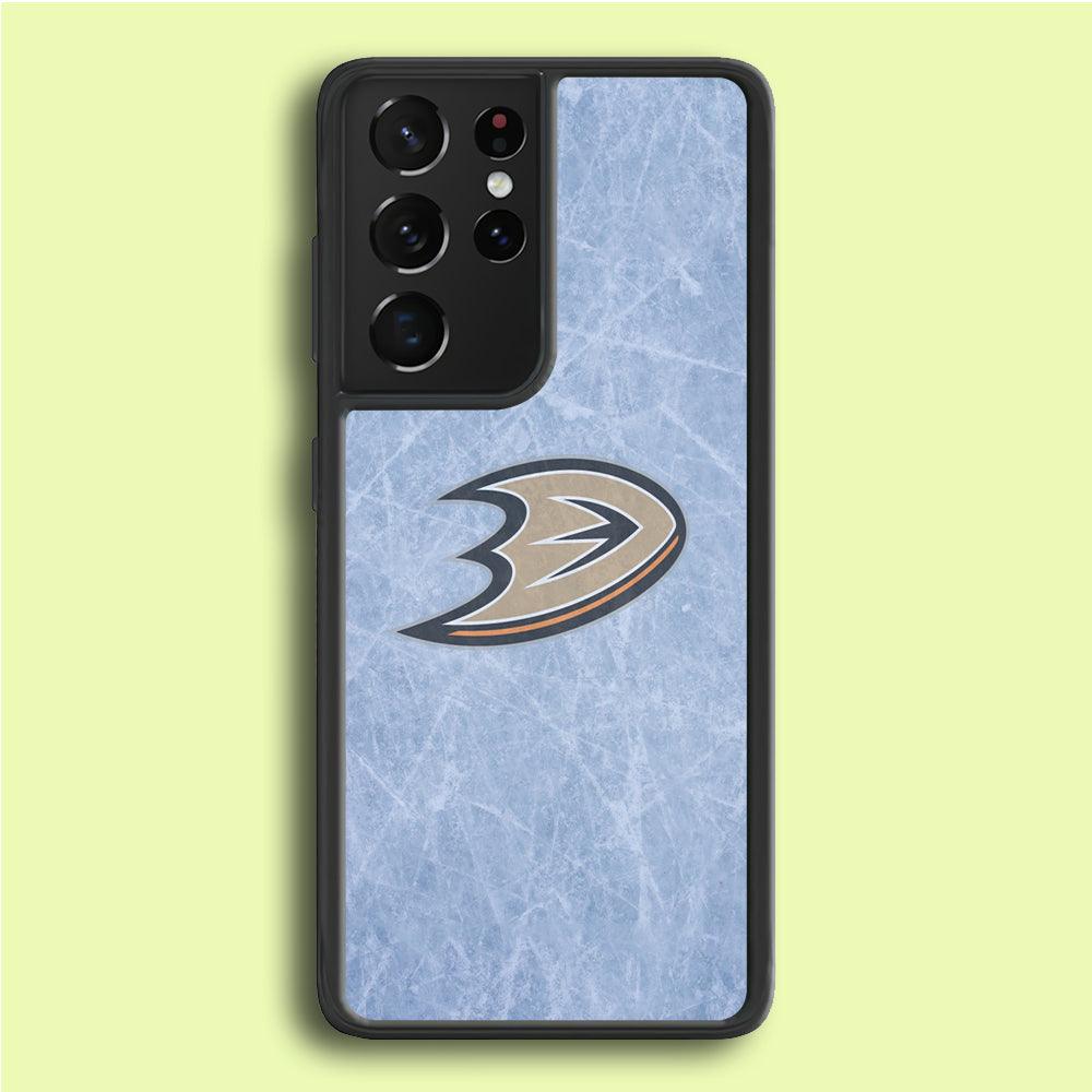 Hockey Anaheim Ducks NHL 001 Samsung Galaxy S21 Ultra Case-Rubber / White (2D Case)-Xtracase